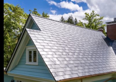 metal roofing products slate up close blue house