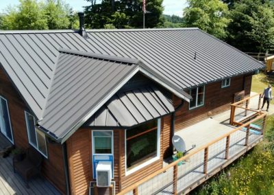 Standing seam metal roof on a county home