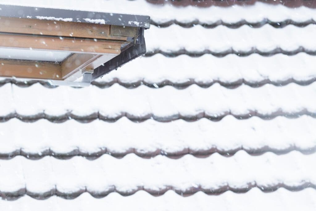 A snow-covered roof