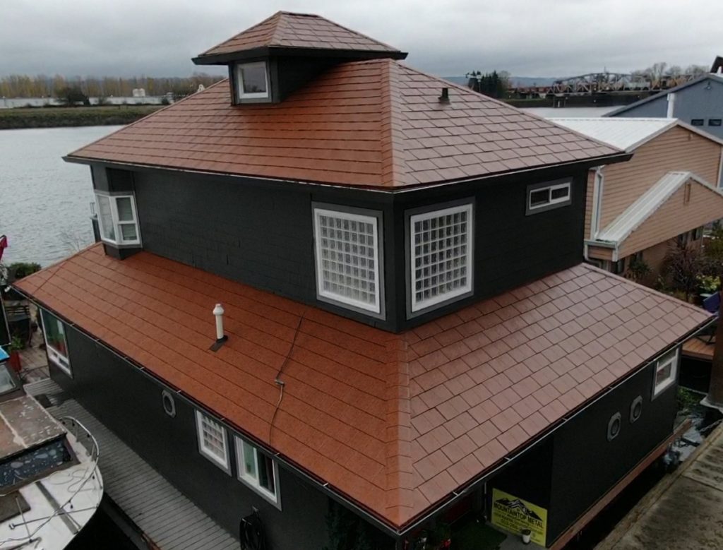 Classic Rustic Aluminum Shingle - Portland, OR to illustrate types of metal roofs on homes.