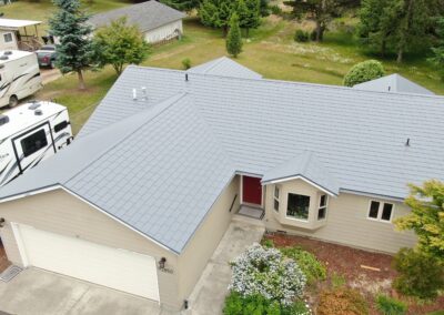 Dawn Grey Embossed Slate Aluminum Shingle - Astoria, OR