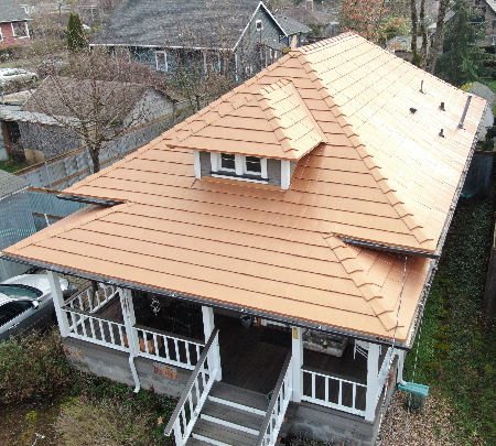 Copper Penny Oxford Shingle - Portland, OR to illustrate metal roof types residential.