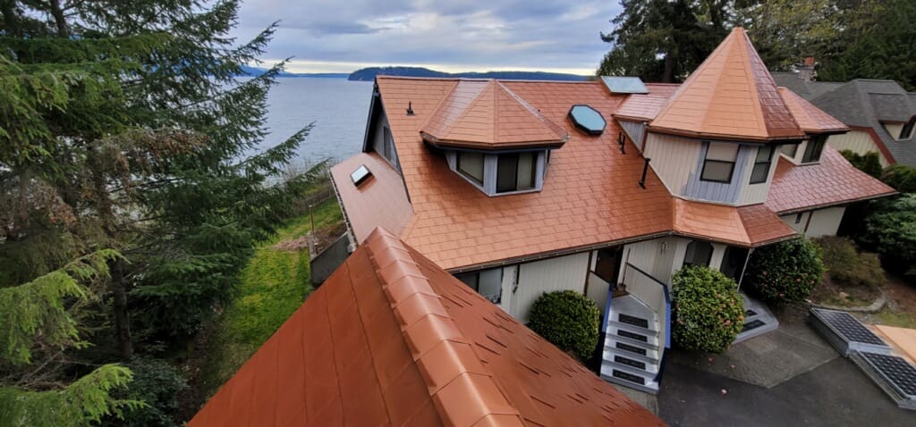 Copper Penny Slate Aluminum Shingle - Seabeck, WA