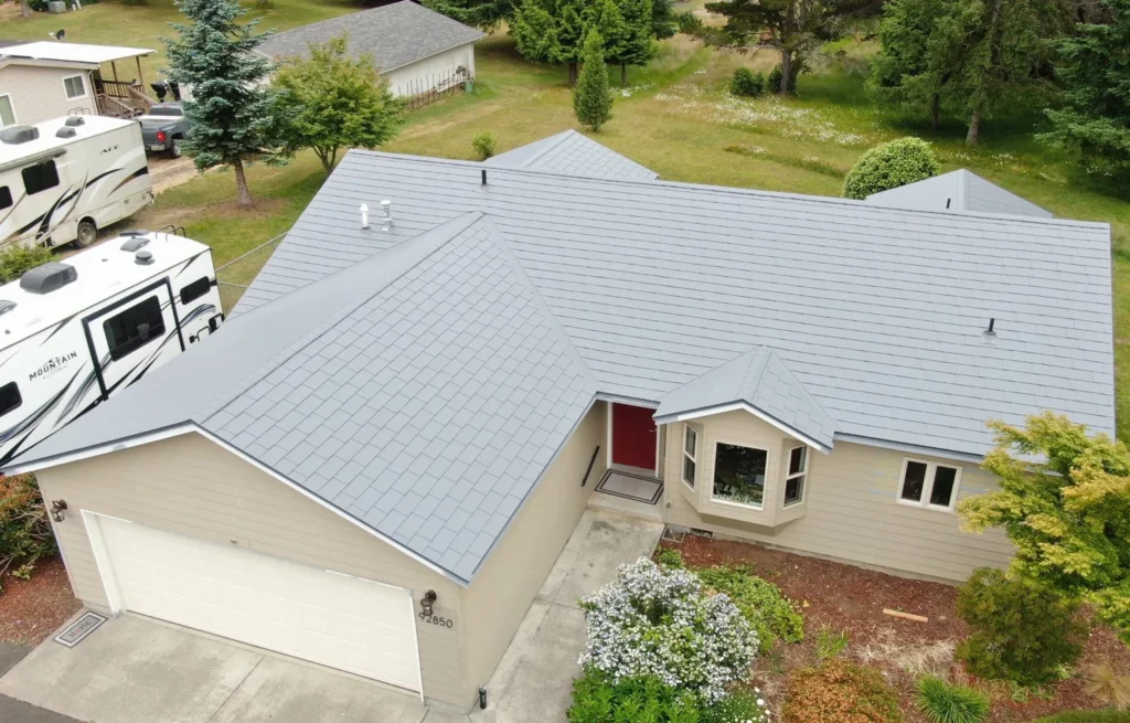 Dawn Grey Embossed Slate Aluminum Shingle - Astoria, OR