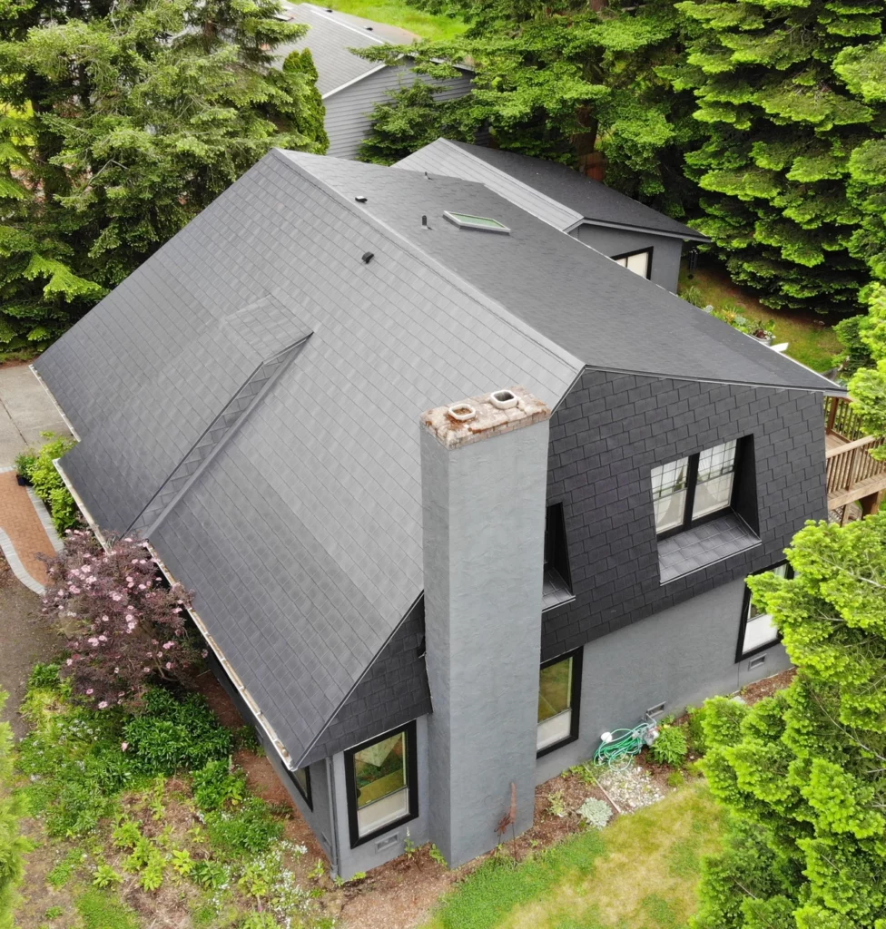 Matte Black Smooth Aluminum Shingle - Anacortes, WA