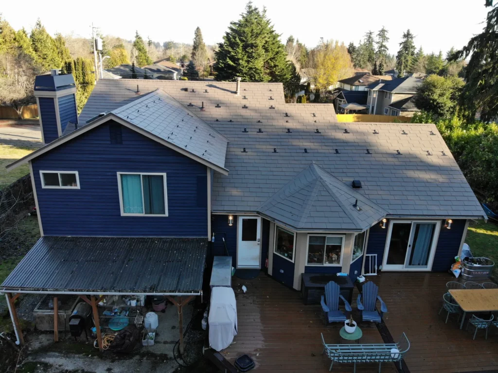 Smooth Driftwood Cedar Aluminum Shingle - Brier, WA